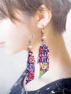 紅型ピアス　紫