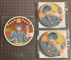ヒプノシスマイク　8th アニバーサリーカフェ 白膠木簓　缶バッジ　コースター