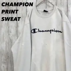 アメリカ古着CHAMPIONチャンピオンプリントスウェットトレーナー サイズM白