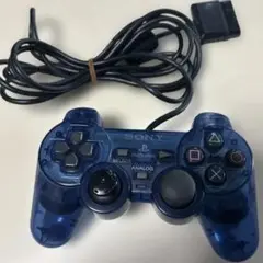 動作確認済み　SONY PlayStation 2 コントローラー クリアブルー