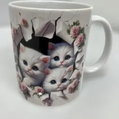 3D子猫壁穴マグラップ ギフト たっぷり入る容量 cup2