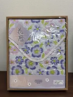 【新品未使用品】東洋紡　花暦　プリントリップル　敷きパッド　ダブル　花柄