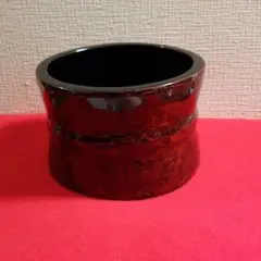 筒型乾漆花器 輪島塗 輪光製 共箱有 口径20センチ 高さ13.5センチ
