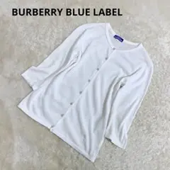 BURBERRY BLUE LABEL ワンポイントロゴ カーディガン 38M白