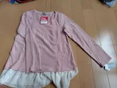ピンク シフォン裾 授乳服 M 新品