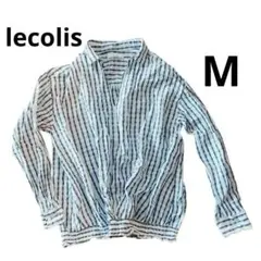【最安値】ルコリ lecolis ストライプ Vネック 長袖 シャツ Mサイズ