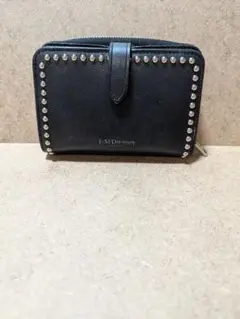 【美品】J.M. Davidson スタッズ ブラック二つ折り財布
