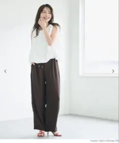 coca シボサテンライクイージーパンツ