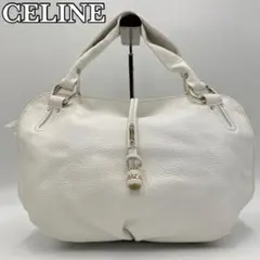 CELINE ビタースウィート トートバッグ マカダム ゴールド金具 レザー 白