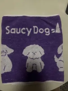 Saucy Dog タオル 紫色 犬デザイン