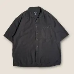 【無地】ビッグサイズ 90s～ Trust リネンレーヨン 半袖シャツ 黒XXL