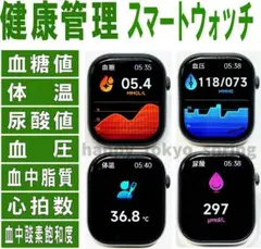 血糖値 スマートウォッチ 尿酸値 体温 血中脂質 血圧 心拍数 血中酸素飽和度