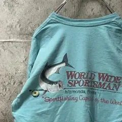 WORLD WIDE SPORTSMAN 釣り ロゴ バックプリント ロンT