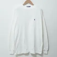 ポロラルフローレン ロンT L ホワイト ポニー刺繍 G312