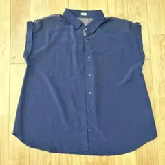 GU ネイビー ノースリーブ シャツ　Mサイズ