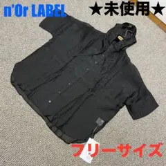 ★未使用★ ノアールレーベル　シースルー半袖パーカー　黒色　フリーサイズ