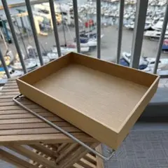 無印良品　スタッキングシェルフ用トレー　ウォールナット素材