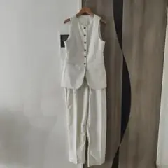 【美品】 H&M ホワイト ストライプ パンツセットアップ