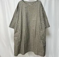 【極美品】45R ドット柄 コットン ロングワンピース