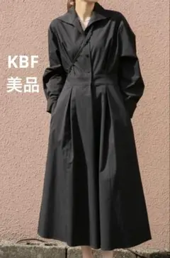 【美品】KBF シャツワンピース　ブラック　フリーサイズ
