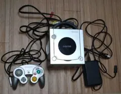 【通電のみ確認】ゲームキューブ　本体　コントローラー　シルバー　アダプター　取説