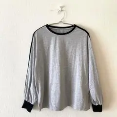 ☆【フリフル】Tシャツ ロンT 綿混 サイドライン サイドスリット カジュアルS