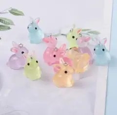 10個セット　光るウサギチャーム