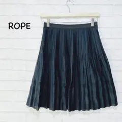 【ROPE】ロペ プリーツスカート フレアスカート（M）ネイビー エレガント