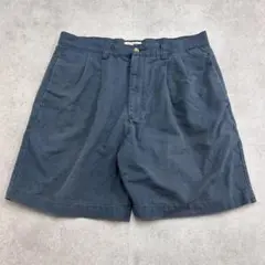 ST JOHN'S BAY　リネン混　ショートパンツ　古着　ネイビー　W36