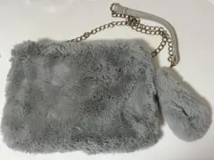 グレー ボア・ファー バッグ チェーンバッグ
