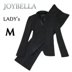 Mサイズ JOYBELLA オールシーズンパンツスーツ 黒色シャドーストライプ