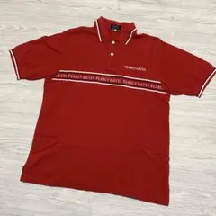 パーリーゲイツ 半袖 ポロシャツ 刺繍ロゴ サイズL メンズ 赤