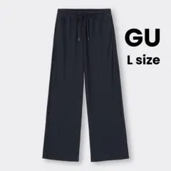 GU リブプルオンパンツ L 黒