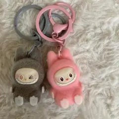 ➓訳あり　処分価格　ラブブ　ミニぬいぐるみキーホルダー　LABUBU 2個セット