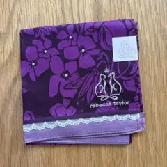 【新品未使用】rebecca taylor 花柄 ハンカチ ラメ