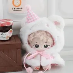 10cm ぬいぐるみ服 着せ替え マント ポンチョ ピンク 推し活-A2601