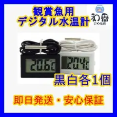 観賞魚用デジタル水温計白黒各1個 めだか金魚熱帯魚に最適PSBクロレラ同梱可Z