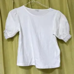 ホワイト パフスリーブ Tシャツ 半袖
