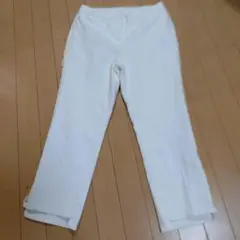 TO BE CHIC 40 ホワイト レース装飾 ストレートパンツ