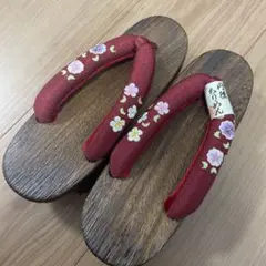 極美品 伝統の手造り 丹後ちりめん 下駄 草履24cm