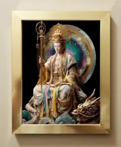 1【神秘の守護仏✨大日如来】開運・金運・浄化・精神安定【ヒーリング仏画】