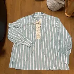 レディース　Lサイズ ストライプ　チュニック　シャツ