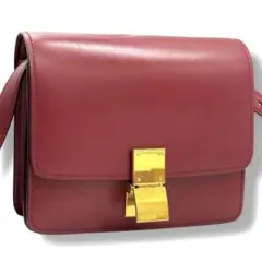 セリーヌ ショルダーバッグ クラシックボックス スモール レッド レザー3928