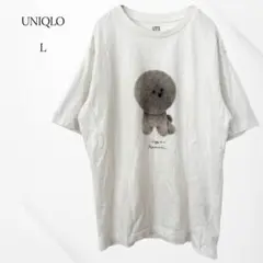 ユニクロ　Tシャツ　半袖　UT プリント　犬　L ホワイト　綿100%