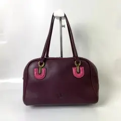 【美品】ロエベ ベレ ハンドバッグ アナグラム ボルドー ミニボストンバッグ