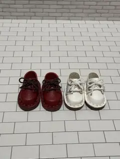 １オビツ11 本革シューズ　赤、白