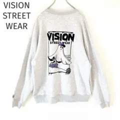 【VISION STREET WEAR】スウェット ゴースト ロゴ グレー L