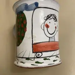 ロシア土産　手描き陶器マグカップ