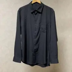 メンズ ブラック LL 長袖シャツ 胸ポケット付き