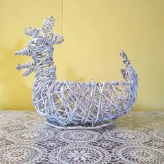 **ニワトリ** ラタン籠 小物入れ